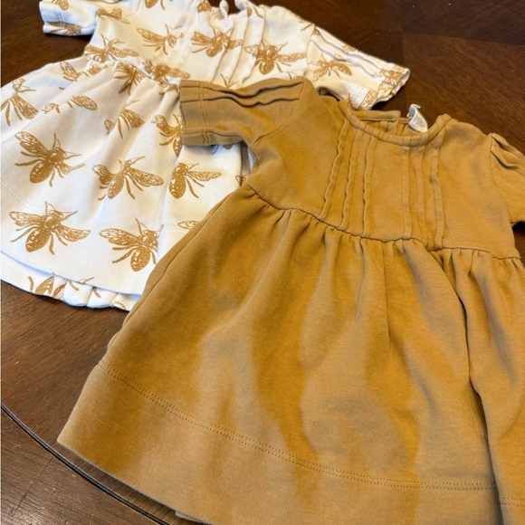 Kate Quinn Kids 2 Dresses Set in Cream and Brown Size 6-12 months - Picture 1 of 8